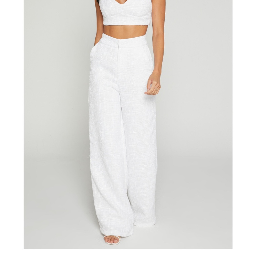 Showpo white pants and crop set